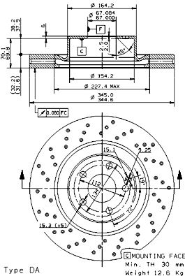 09.9382.11 Brzdový kotouč COATED DISC LINE BREMBO