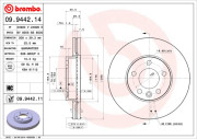 09.9442.11 Brzdový kotouč COATED DISC LINE BREMBO