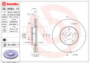 09.9464.11 Brzdový kotouč COATED DISC LINE BREMBO