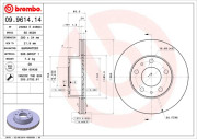 09.9614.14 Brzdový kotouč PRIME LINE BREMBO