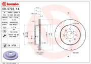 09.9728.14 BREMBO brzdový kotúč 09.9728.14 BREMBO