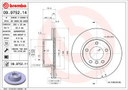 09.9752.11 Brzdový kotouč COATED DISC LINE BREMBO