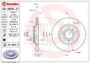 09.9908.21 Brzdový kotouč COATED DISC LINE BREMBO