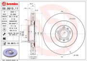 09.9915.11 Brzdový kotouč COATED DISC LINE BREMBO