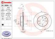 09.9998.10 Brzdový kotouč PRIME LINE BREMBO