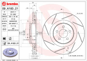 09.A183.21 Brzdový kotouč COATED DISC LINE BREMBO