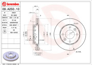 09.A250.10 Brzdový kotouč PRIME LINE BREMBO