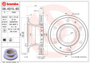 09.A315.60 Brzdový kotouč PRIME LINE BREMBO