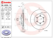 09.A330.10 Brzdový kotouč PRIME LINE BREMBO