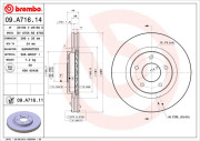 09.A716.11 Brzdový kotouč COATED DISC LINE BREMBO