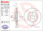 09.A716.20 Brzdový kotouč PRIME LINE BREMBO