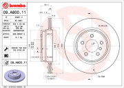 09.A800.11 BREMBO brzdový kotúč 09.A800.11 BREMBO