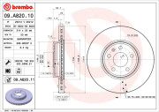 09.A820.10 Brzdový kotouč PRIME LINE BREMBO