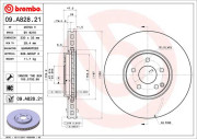 09.A828.21 Brzdový kotouč COATED DISC LINE BREMBO