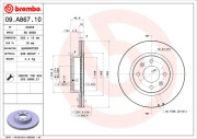 09.A867.10 Brzdový kotouč PRIME LINE BREMBO