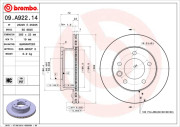 09.A922.14 Brzdový kotouč PRIME LINE BREMBO