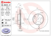 09.B343.41 Brzdový kotouč COATED DISC LINE BREMBO