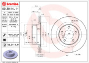 09.B414.11 Brzdový kotouč COATED DISC LINE BREMBO