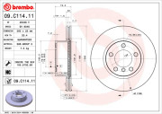 09.C114.11 Brzdový kotouč COATED DISC LINE BREMBO