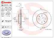 09.C171.10 Brzdový kotouč PRIME LINE BREMBO