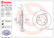 09.C173.11 Brzdový kotouč COATED DISC LINE BREMBO