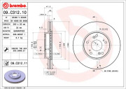 09.C312.11 Brzdový kotouč COATED DISC LINE BREMBO