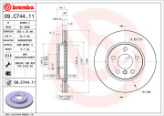 09.C744.11 Brzdový kotouč COATED DISC LINE BREMBO