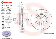 09.C825.11 Brzdový kotouč COATED DISC LINE BREMBO