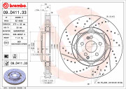 09.D411.33 Brzdový kotouč CO-CAST DISCS LINE BREMBO