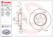 09.D417.11 Brzdový kotouč COATED DISC LINE BREMBO