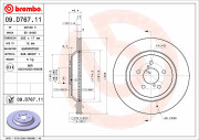 09.D767.11 Brzdový kotouč COATED DISC LINE BREMBO