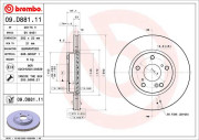 09.D881.11 Brzdový kotouč COATED DISC LINE BREMBO