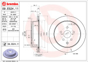 09.E524.11 Brzdový kotouč COATED DISC LINE BREMBO
