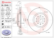 09.E949.11 Brzdový kotouč COATED DISC LINE BREMBO