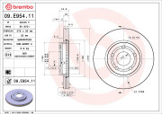 09.E954.11 BREMBO brzdový kotúč 09.E954.11 BREMBO