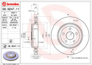 09.N247.11 Brzdový kotouč COATED DISC LINE BREMBO