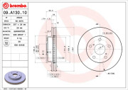 09.A130.10 Brzdový kotouč PRIME LINE BREMBO