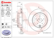 09.A198.11 Brzdový kotouč COATED DISC LINE BREMBO