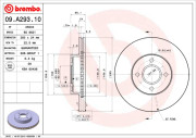 09.A293.10 BREMBO brzdový kotúč 09.A293.10 BREMBO