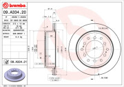 09.A334.21 Brzdový kotouč COATED DISC LINE BREMBO