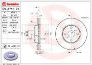 09.A713.21 Brzdový kotouč COATED DISC LINE BREMBO