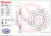 09.A822.11 Brzdový kotouč COATED DISC LINE BREMBO