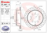 09.A967.1X BREMBO Brzdové kotouče XTRA vrtané 09.A967.1X BREMBO