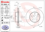 09.B280.41 Brzdový kotouč COATED DISC LINE BREMBO