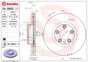 09.B663.11 Brzdový kotouč COATED DISC LINE BREMBO