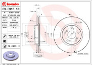 09.C313.11 Brzdový kotouč COATED DISC LINE BREMBO