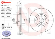 09.C522.11 BREMBO brzdový kotúč 09.C522.11 BREMBO