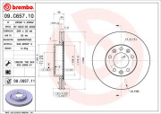 09.C657.11 Brzdový kotouč COATED DISC LINE BREMBO