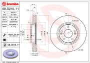 09.D210.11 BREMBO brzdový kotúč 09.D210.11 BREMBO