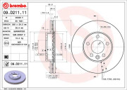 09.D211.11 Brzdový kotouč COATED DISC LINE BREMBO